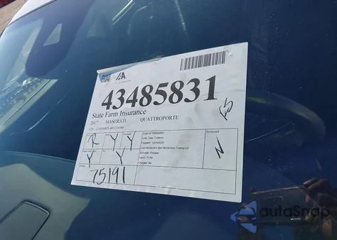 2017 Maserati Quattroporte S Granlusso z USA, uszkodzony, nr VIN ZAM56RPL4H1226584